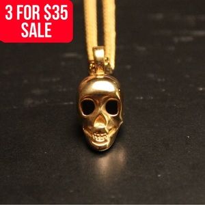 Gold Skull Pendant Chain Necklace